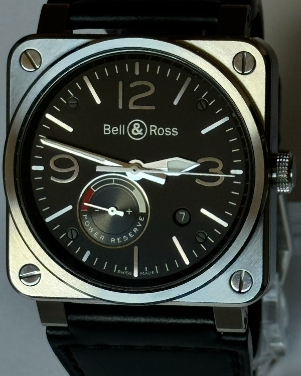 2015 Bell & Ross BR03-97 Reserve De Marche 42MM Black Dial Leather Strap (BR03-97-S)