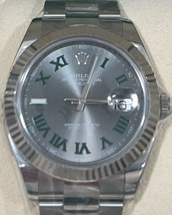 2021 Rolex Datejust 41MM "Wimbledon" Slate Dial Oyster Bracelet (126334)