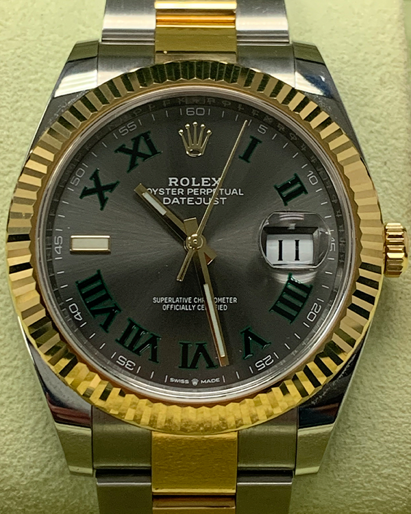 2021 Rolex Datejust "Wimbledon" 41MM Slate Dial Two-Tone Bracelet (126333)