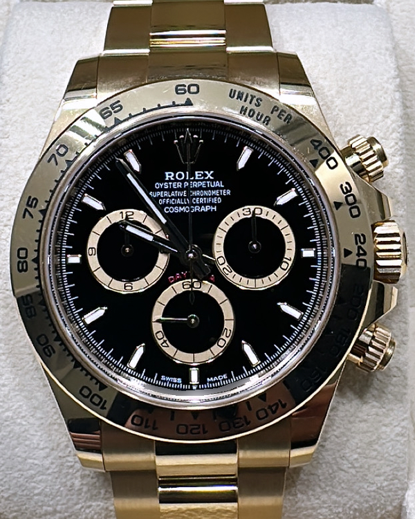 2023 Rolex Cosmograph Daytona 40MM Black Dial Yellow Gold Oyster Bracelet (126508)