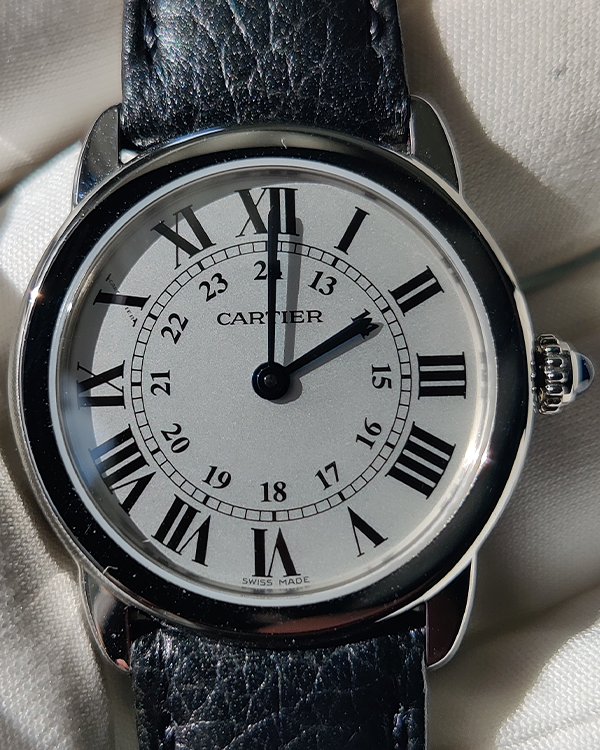 2023 Cartier Ronde Croisière de Cartier 29MM Quartz Silver Dial Leather Strap (WSRN0019)