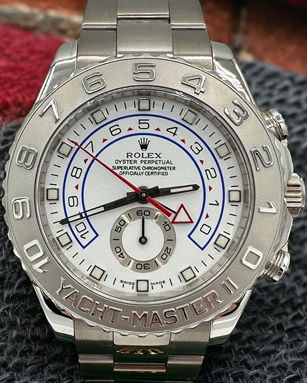 2010 Rolex Yacht-Master II 44MM White Dial White Gold Bracelet (116689)