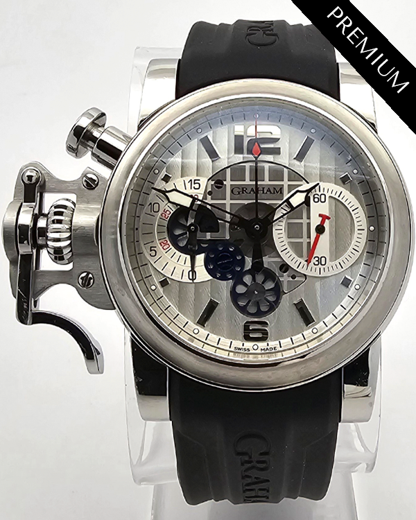 Graham Chronofighter R.A.C. 43MM Silver Dial Rubber Strap (2CRBS.SK1A.K25B)