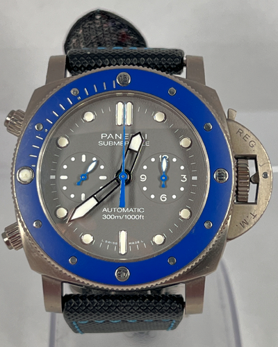 Panerai Submersible "Guillaume Nery" 47MM Grey Dial Aftermarket Textile Strap (PAM00982)