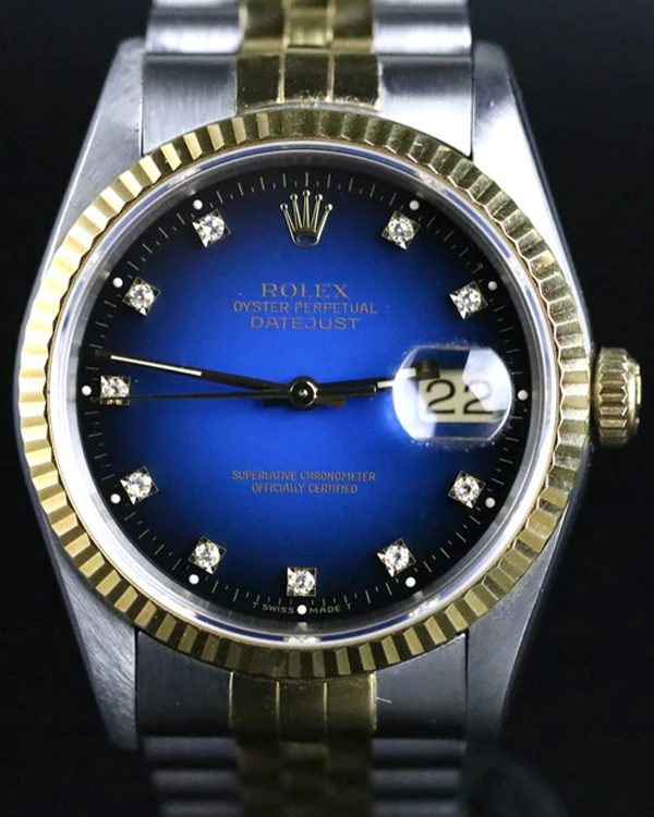 Rolex Datejust 36MM Blue Vignette Dial Two-Tone Jubilee Bracelet (16233)