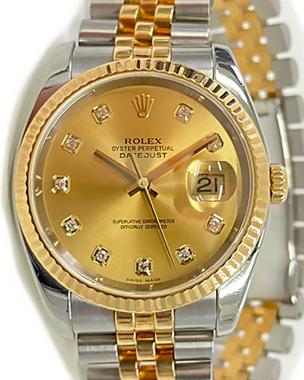 2005 Rolex Datejust 36MM Champagne Dial Two-Tone Jubilee Bracelet (116233G)