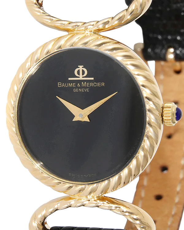 1979 Baume & Mercier Classique Vintage 24MM Black Dial Leather Strap (905367)