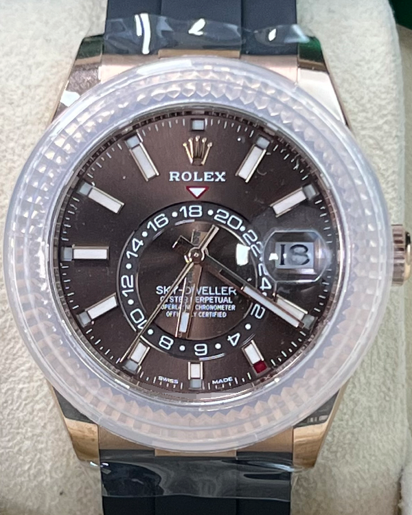 2022 Rolex Sky-Dweller 42MM Chocolate Dial Oysterflex Strap (326235)