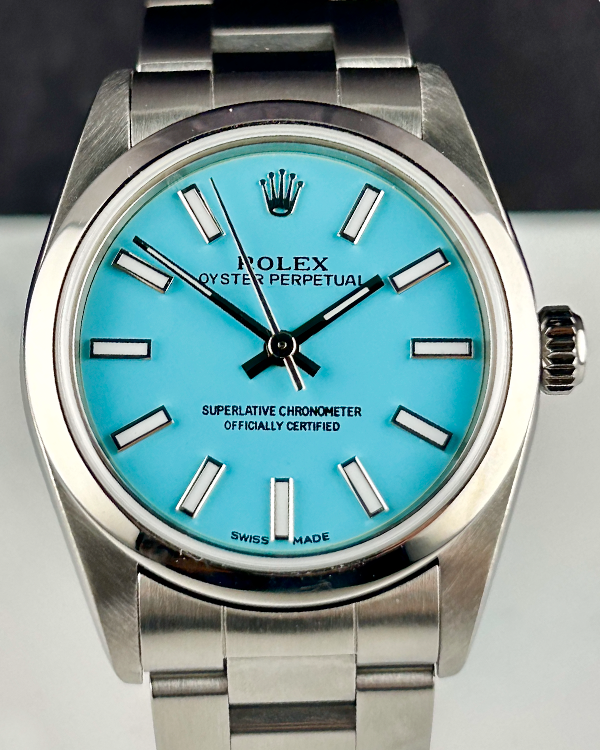 Rolex Oyster Perpetual 31MM Aftermarket Tiffany Blue Dial Oyster Bracelet (77080)