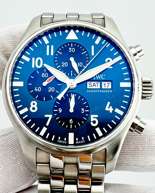 IWC Schaffhausen Pilot Chronograph "Le Petit Prince" 43MM Blue Dial Steel Bracelet (IW377717)