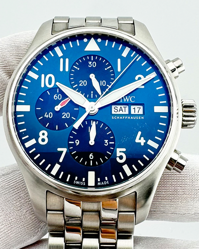 IWC Schaffhausen Pilot Chronograph "Le Petit Prince" 43MM Blue Dial Steel Bracelet (IW377717)