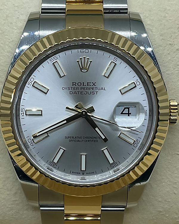 2022 Rolex Datejust 41MM Silver Dial Two-Tone Oyster Bracelet (126333)