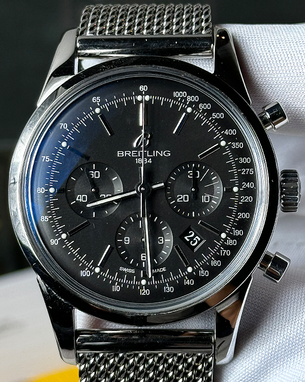 2013 Breitling Transocean Chronograph 43MM Black Dial Steel Bracelet (AB015212/BA99)