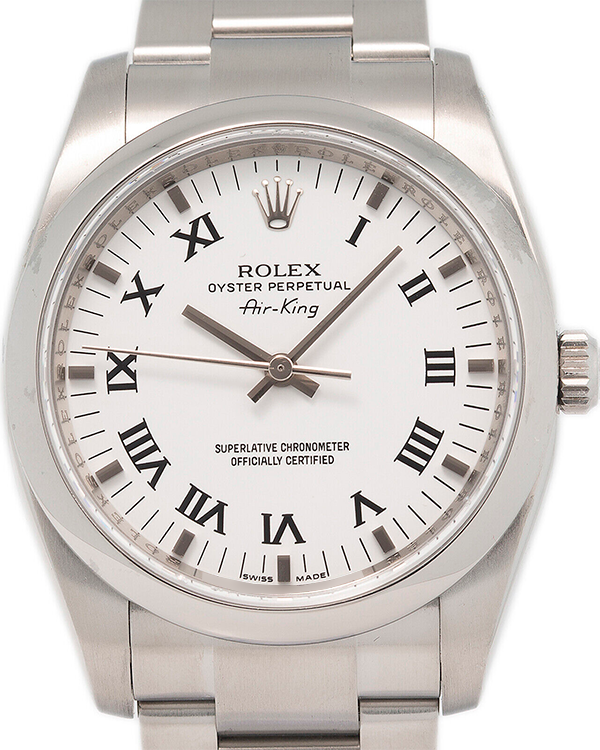 Rolex Air-King 34MM White Dial Steel Bracelet (114200)