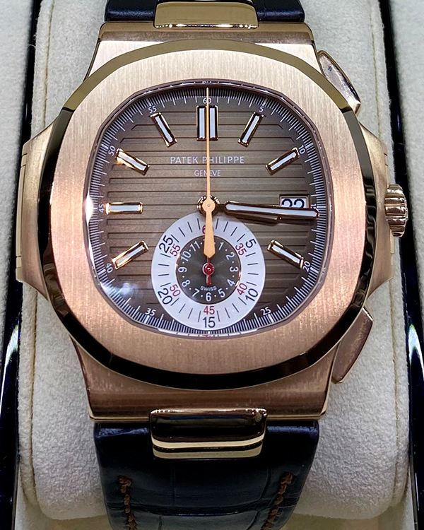 Patek Philippe Nautilus 40.5MM Brown Dial Leather Strap (5980R-001)