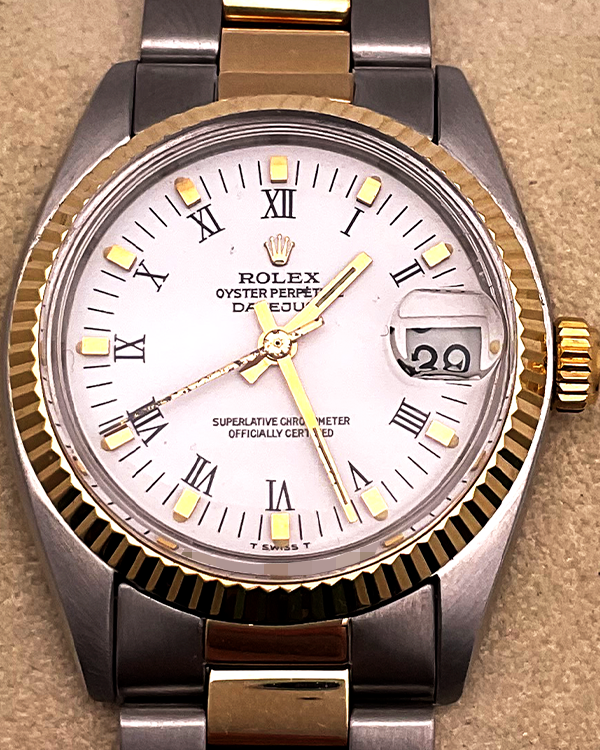 Rolex Datejust 31 Yellow Gold and Steel White Dial (68273)