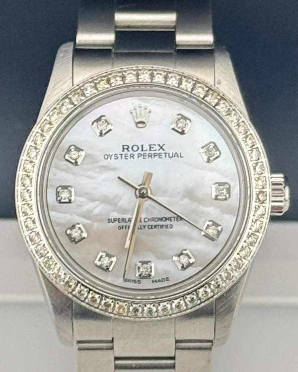 Rolex Oyster Perpetual 31MM Aftermarket Mother Of Pearl Dial Oyster Bracelet (67480)