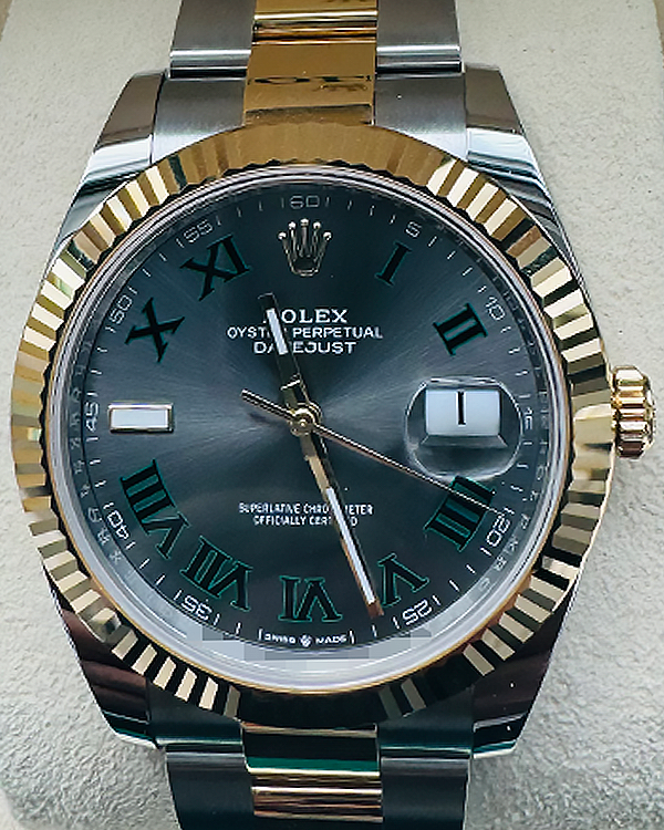 2022 Rolex Datejust "Wimbledon" 41MM Slate Dial Two-Tone Oyster Bracelet (126333)