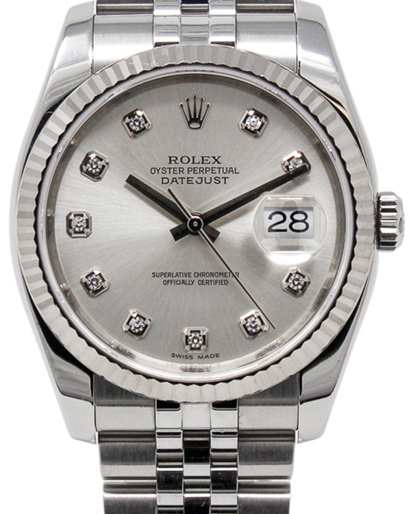 2008 Rolex Datejust 36MM Silver Dial Steel Jubilee Bracelet (116234)