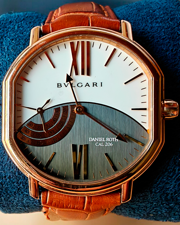 No Reserve - Bvlgari Daniel Roth Petite 44MM White/Gray Dial Leather Strap (BRRP44C14GLPS)