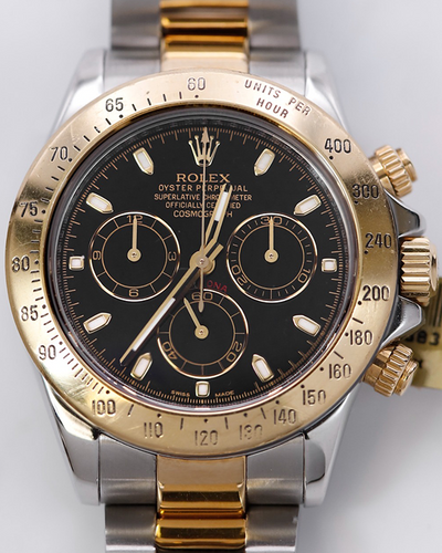 Rolex Cosmograph Daytona 40MM Black Dial Two-Tone Oyster Bracelet (116523)