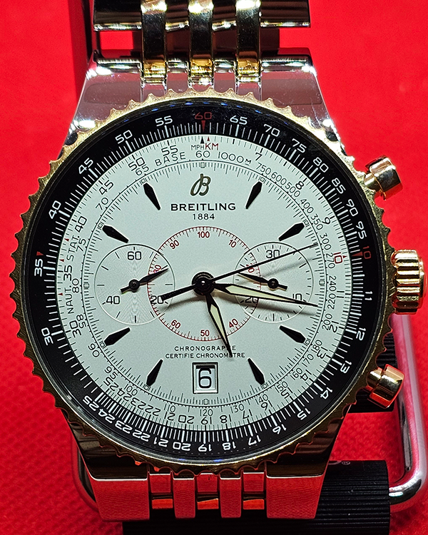 2008 Breitling Montbrillant Légende 46MM Silver Dial Two-Tone Bracelet (C23340)