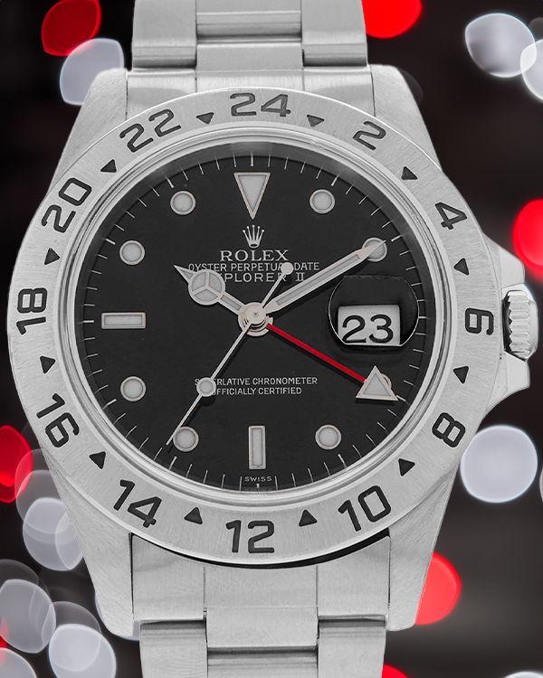 Rolex Explorer II 40MM Black Dial Steel Bracelet (16570)