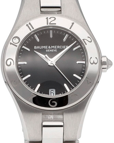 Baume & Mercier Linea 27MM Quartz  Black Dial Steel Bracelet (M0A10010)