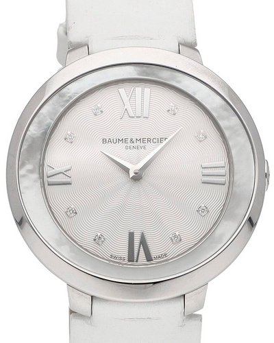 Baume & Mercier Promesse 34MM Quartz Silver Dial Leather Strap (M0A10177)