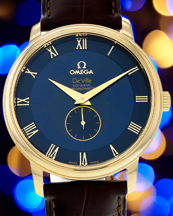 Omega De Ville Prestige 39MM Blue Dial Leather Strap (4614.50.01)