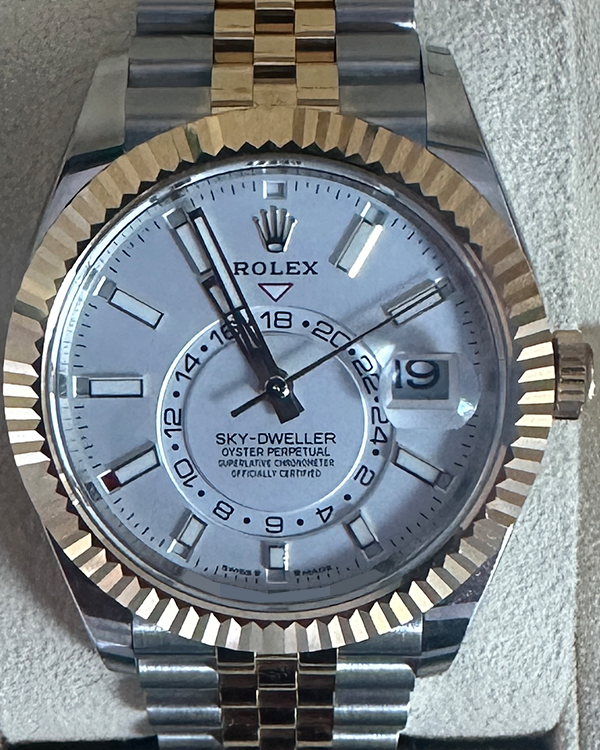 2024 Rolex Sky-Dweller 42MM White Dial Two-Tone Jubilee Bracelet (336933)