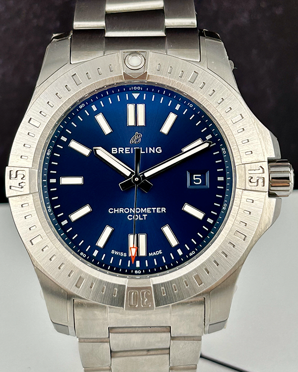 2019 Breitling Chronomat Colt 44MM Blue Dial Steel Bracelet (A17388101C1A1)