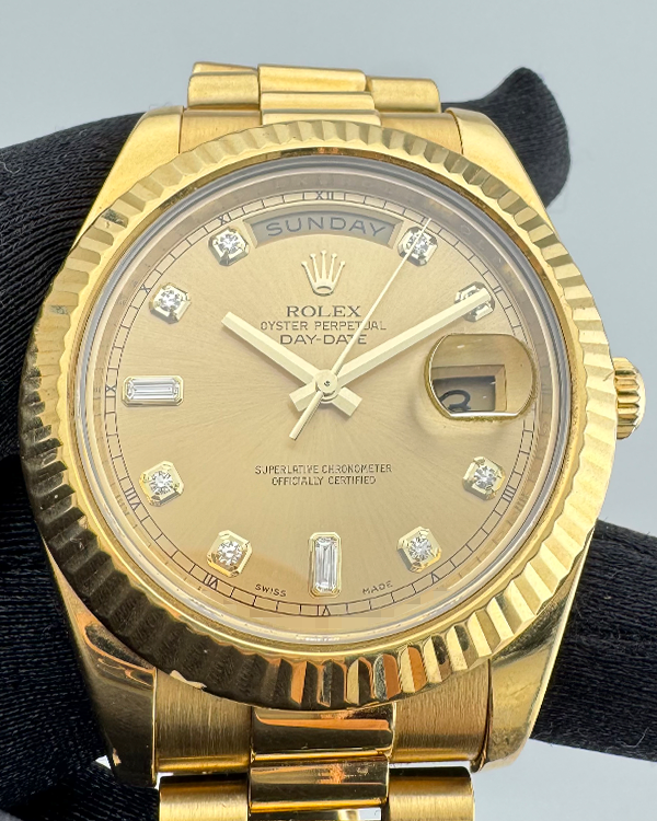 Rolex Day-Date II 41MM Champagne Dial Yellow Gold President Bracelet (218238)