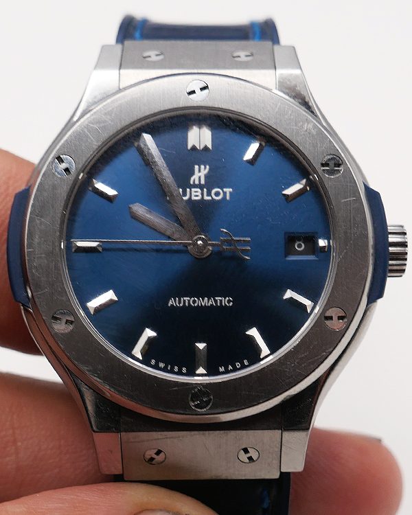 Hublot Classic Fusion 38MM Blue Dial Leather Strap (565.NX.7170.LR)