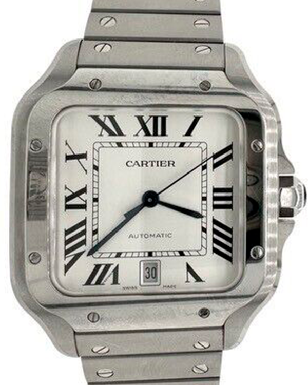 2022 Cartier Santos De Cartier 39.8MM Silver Dial Steel Bracelet (WSSA0018)