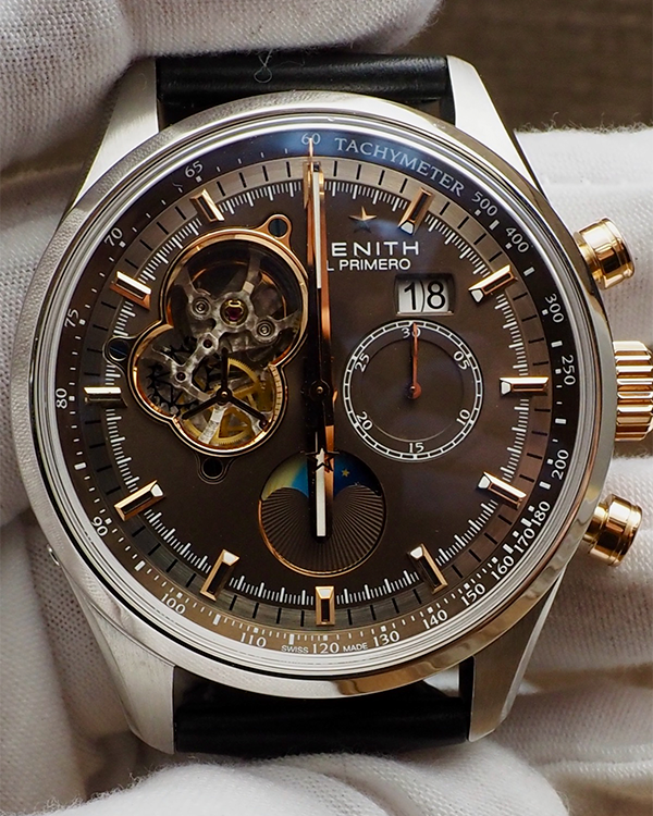 Zenith El Primero Chronomaster 45MM Brown/Grey Dial Leather Strap (51.2161.4047/75.C713)