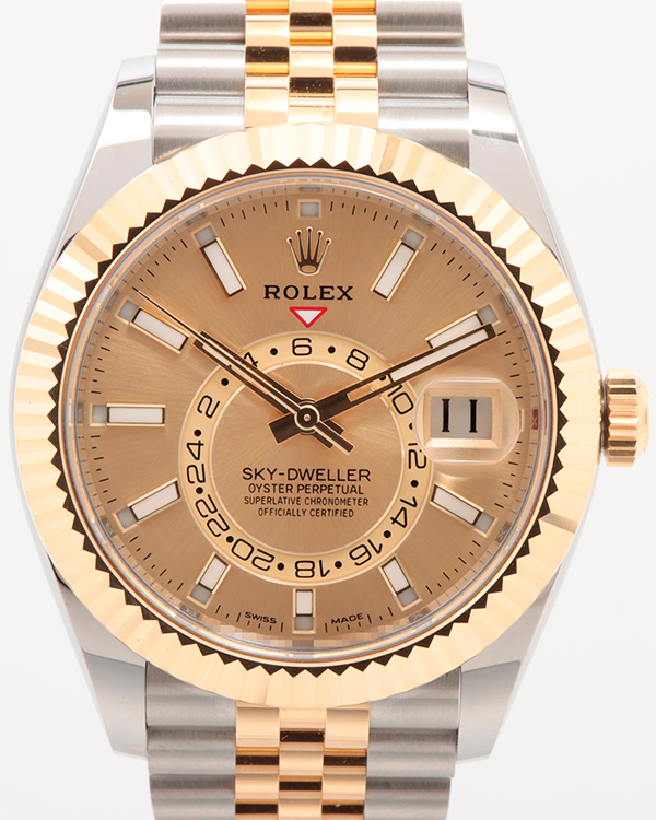 2021 Rolex Sky-Dweller 42MM Champagne Dial Two-Tone Jubilee Bracelet (326933)