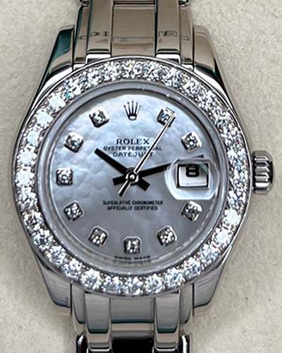 Rolex Lady-Datejust Pearlmaster 29MM Mother of Pearl Dial White Gold Bracelet (80299)