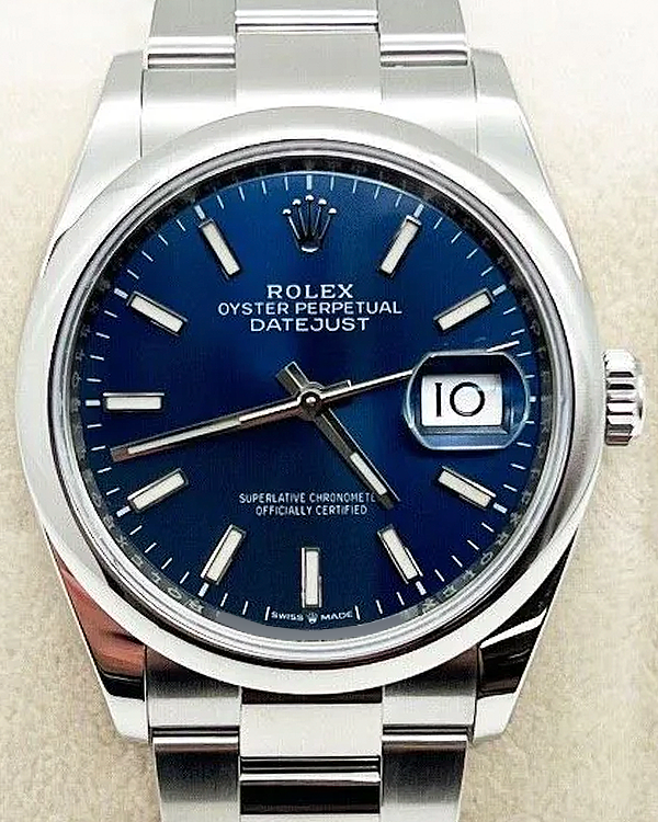 2021 Rolex Datejust 36MM Blue Dial Oyster Bracelet (126200)