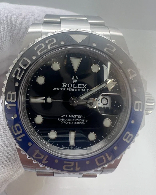 2022 Rolex GMT-Master II "Batman" 40MM Aftermarket Black Dial Oyster Bracelet (126710BLNR)