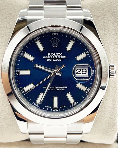 2016 Rolex Datejust II 41MM Blue Dial Oyster Bracelet (116300)