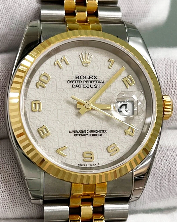 Rolex Datejust 36MM "Jubilee" White Dial Two-Tonw Jubilee Bracelet (116233)