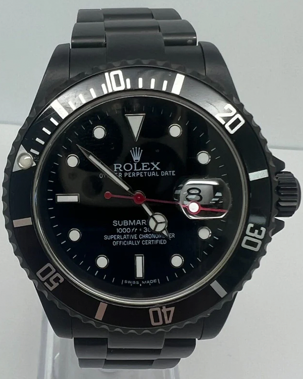 Rolex Submariner Date Aftermarket DLC-Coated 40MM Black Dial Oyster Bracelet (16610)