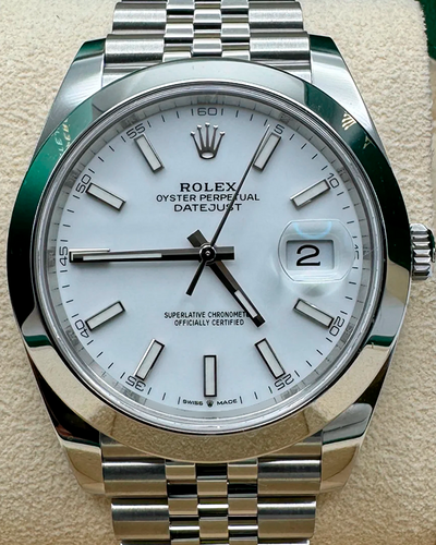 2023 Rolex Datejust 41MM White Dial Oyster Bracelet (126300)