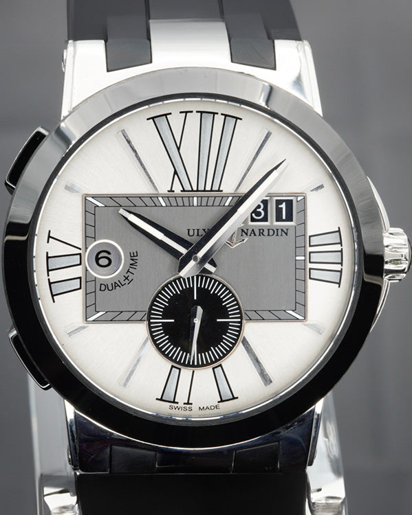 2012 Ulysse Nardin Executive Dual Time 43MM Silver Dial Rubber Strap (243-00)