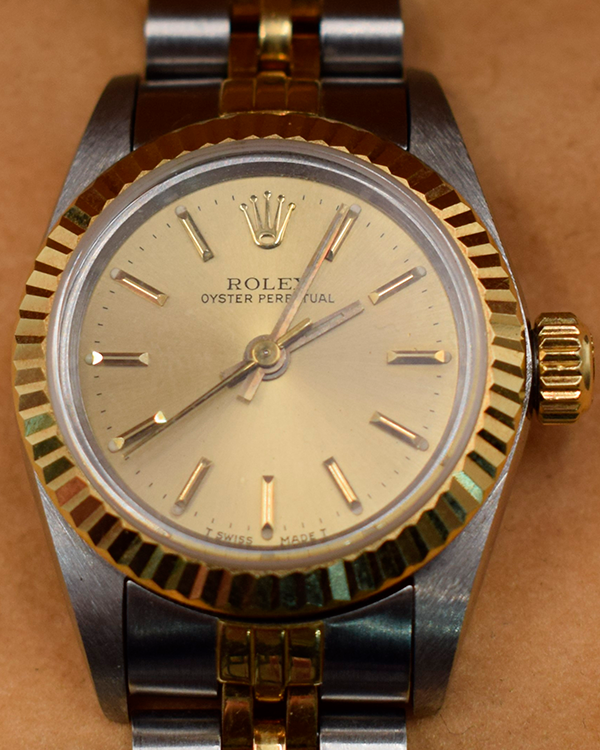 1987 Rolex Oyster Perpetual 26MM Champagne Dial Two-Tone Jubilee Bracelet (67193)