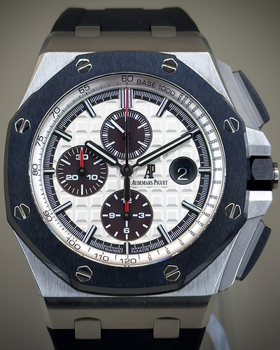 Audemars Piguet Royal Oak Offshore Chronograph 44MM Silver Dial Rubber Strap (26400SO.OO.A002CA.01)