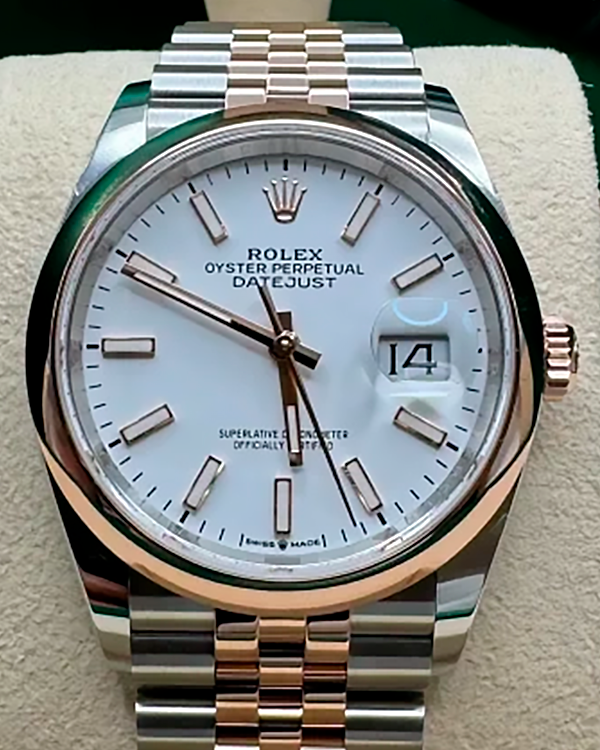 2023 Rolex Datejust 36MM White Dial Two-Tone Jubilee Bracelet (126201)