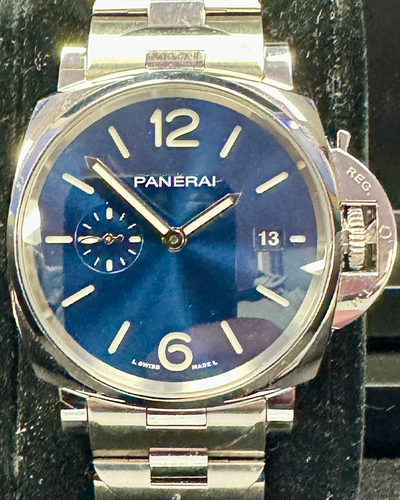 2022 Panerai Luminor Due 42 mm Blue Dial Steel Bracelet (PAM01124)