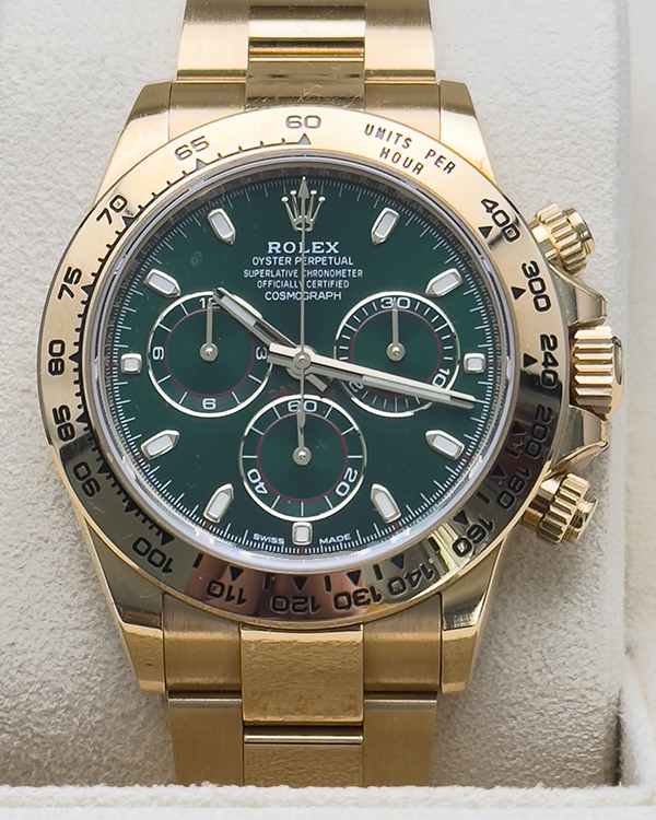 2019 Rolex Cosmograph Daytona "John Mayer" 40MM Green Dial Yellow Gold Bracelet (116508)